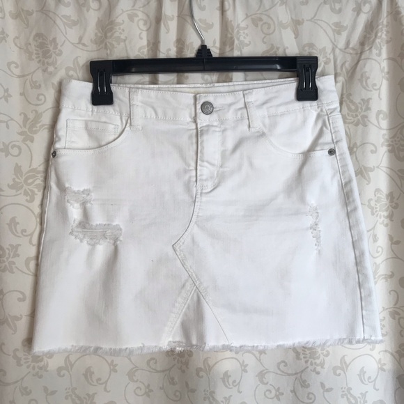 Hippie Girl Big Girls White Regular Rise Denim Skirt Size 14 - Picture 1 of 4